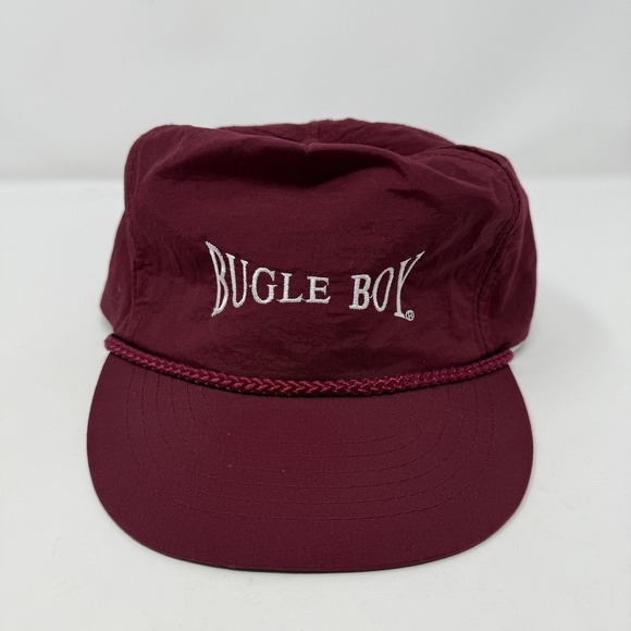 Bugle Boy Other - Vintage Bugle Boy Baseball Hat Cap Strap Back Burgundy Red Rope Mens One Size